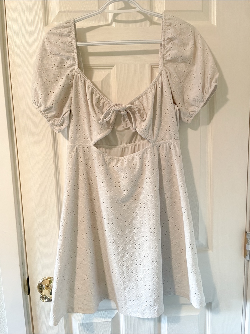 H&M white cutout eyelet dress